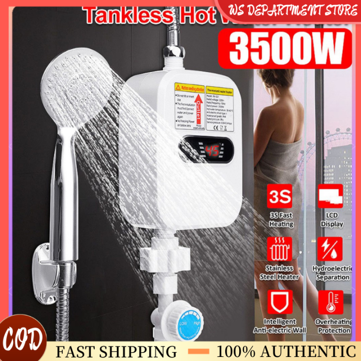 （COD）3500W 220V LED Instant Electric Water Heater Hot Instantaneous