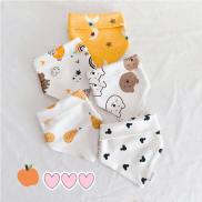 Set 5 khăn yếm tam giác yếm dãi 100% cotton cho bé Mẫu Thu Đông