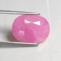 6.45 ct พลอยแดง เผาเก่า สีชมพู (Pink Sapphire) บ่อจอห์นสัน ทรงไข่