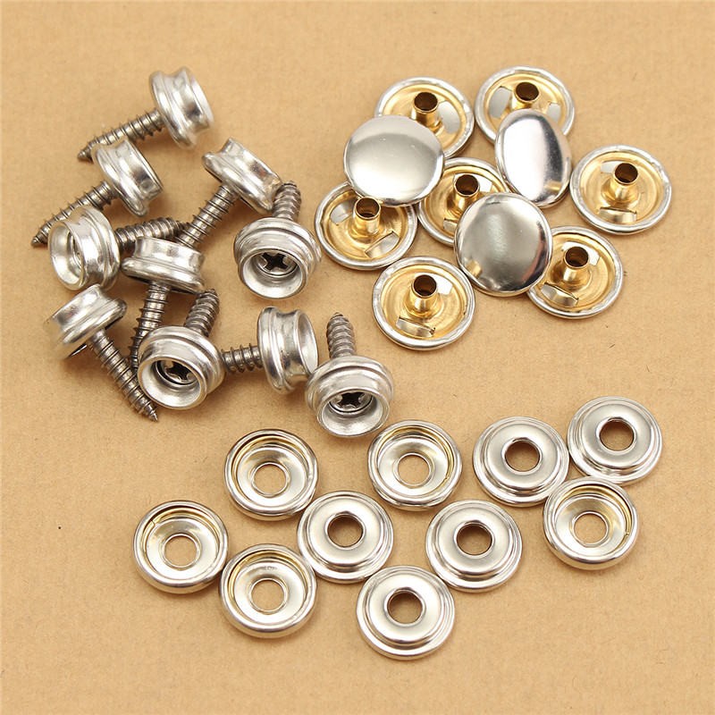 Stainless Steel Fastener Snap Press Stud Cap Button Boat Canvas Pack Gadget 