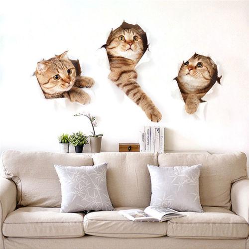 Cute Cats Kittens Wall Decals Stickers Murals Decor for Kids Living Room Bedroom 