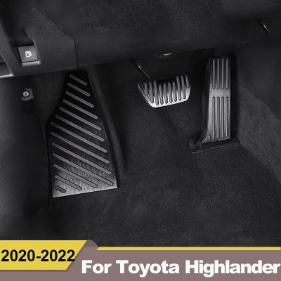 แป้นเบรกอลูมิเนียมสำหรับรถยนต์โตโยต้า Highlander Kluger XU70 2020 2021 2022แผ่นรองพื้นฝาครอบไม่เจาะ