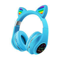 หูฟังเพลงพร้อมไมโครโฟน Luminous Hands-Free Head-Mounted M2หูฟัง Aux Play รองรับ Tf Card Cat Ear