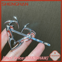 SHENGHAN กิ๊บติดผมรูปหัวใจโลหะฮิปฮอปทันสมัยสำหรับเด็กผู้หญิงปิ่นปักผมรูปทรงเรขาคณิตไม่ซ้ำใคร