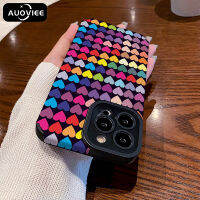 AUOVIEE เคสมือถือแบบนิ่ม,เคสโทรศัพท์รูปหัวใจลายน่ารักสำหรับ iPhone 14 13 12 11 Pro Max สำหรับ iPhone 13 12 Mini XR XS 7 8 Plus SE 2 3เคสกันกระแทก