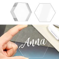 20/40PCS 7x8cm Acrylic Hexagon Transparent Disc 3mm Thick Clear Sheet Panel Hexagon Plate for DIY Making Painting Craft Supplies Exercise Bands