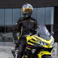 SULAITE Motorcycle Raincoat Suit Waterproof Raincoat+Rain Pants Reflective Strip Motorbike Rain Suit Women Men with Storage Bag Covers