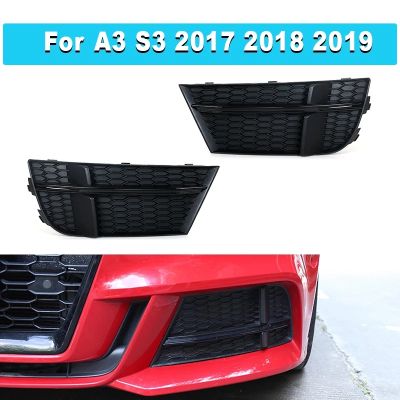 1 Pair Car Modified Accessory Fog Light Cover Lamp Frame Grille Black Car Accessories for-Audi A3 S3 2017-2019