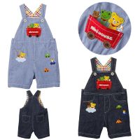 Boys And Girls Summer 2022 Cartoon Bear Car Children Denim Overalls Shorts Bear Deer Driving Short-Sleeved Polo Shirt T-Shirt Towels