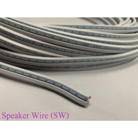 สายไฟ SPEAKER WIRE สายอ่อนสีเทา สายคู่ มีปลอก (แบ่งขายเป็นเมตร)