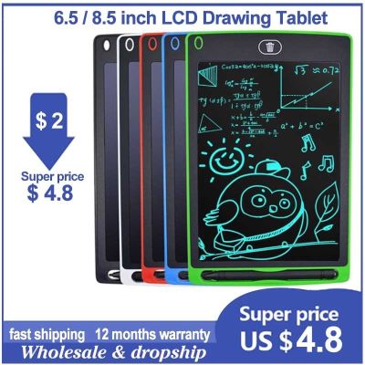 MaxLaurelcOh แท็บเล็ตวาดรูป LCD ขนาด6.5นิ้วสำหรับของเล่นเด็กสัตว์พร้อมที่ระบายสีอิเล็กทรอนิกส์กระดานแผ่นกระดานเขียนสำหรับเด็กแผ่นกระดานหัดเขียนของเด็กการศึกษาของเด็กผู้ชาย