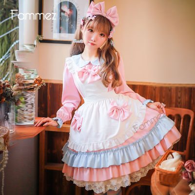 ฮาโลวีนญี่ปุ่นโลลิต้าโลลิต้า COS อะนิเมะครีม Little Sweetheart Maid Dress Soft Girl Servant Womens Cafe