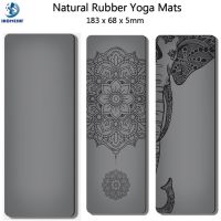 70in Natural Rubber Silver Yoga Mat 5mm With Position Line Training Exercise Fitness Prenatal/Pilates/HOT YOGA Gym Sport Mats