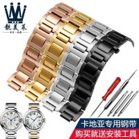 ☄▨ Alternative Cartier blue balloon solid stainless steel strap and stainless steel watch with the black knight convex hand chain