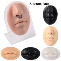 1PC Silicone Face Model Tattoo Puncture Practice Simulation Human Nose Mouth Body Part Display Nose Piercing Jewelry