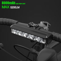 ไฟจักรยานด้านหน้า 5200Lumen LED ไฟจักรยาน 8000mAh ไฟฉายกันน้ำ MTB Road Cycling โคมไฟแบบชาร์จไฟได้อุปกรณ์เสริมสำหรับจักรยาน-SLPPP STORE