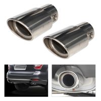 DWCX 2Pcs 2.5 63mm Stainless Steel Chrome Car Exhaust Tail Muffler Rear End Tip Pipe for Subaru Forester 2008 2009 2010 - 2012