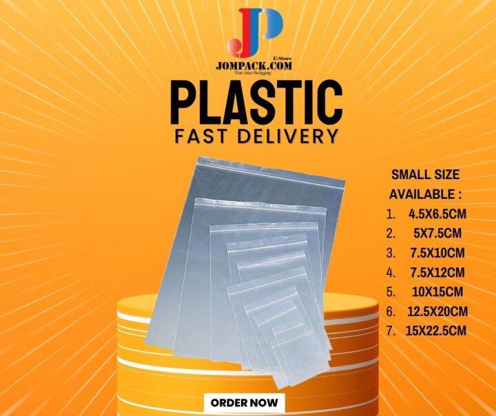 JOMPACK 100pcs LDPE Ziplock Plastic resealable zipper Food Grade