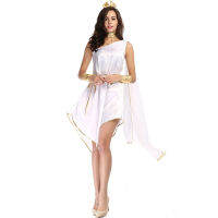 Greek Goddess Halloween White Goddess Flowing Irregular Long Costumes