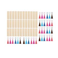 36 PCS Blank Wood Bookmarks and Tassels Rectangle Book Mark for Kids Painting Production Home DIY Craft Decorate