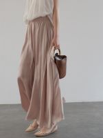 【CW】 New Women  39;s Wide Leg Pants Temperament Waist Drape Thin Loose and Skirt