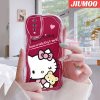 เคส JIUMOO สำหรับ VIVO S1 Pro เคสดีไซน์ใหม่ลายรูปหมีแมวการ์ตูนขอบคลื่นเนื้อครีมกันกระแทกแบบใสนิ่มเคสมือถือโปร่งใสลายกล้องถ่ายรูปง่ายฝาครอบป้องกันอ่อนโยน