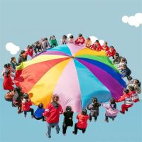 ❇❃™ 2M/3M/4M/5M Kindergarten Rainbow Umbrella Fabric Parachute Toy Outdoor Sports Games Mat Children Exercise Development Fun Toys