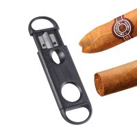 ℡ Dual Purpose Cigar Cutter Portable Stainless Steel V-shaped Cigar Cutter Cigar Smoking Accessories