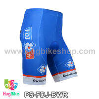 กางเกงจักรยานขาสั้นทีม FDJ 14 สีฟ้าขาวแดง