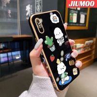 JIUMOO เคสสำหรับ Xiaomi Redmi 10A 10C 9A 9AT แนวสปอร์ต9i ลายการ์ตูน Sanrio Pochacco เคสโทรศัพท์ชุบหรูหรากันกระแทกลายขอบสี่เหลี่ยมเคสซิลิโคนแฟชั่นเคสป้องกันเลนส์กล้องคลุมทั้งหมด