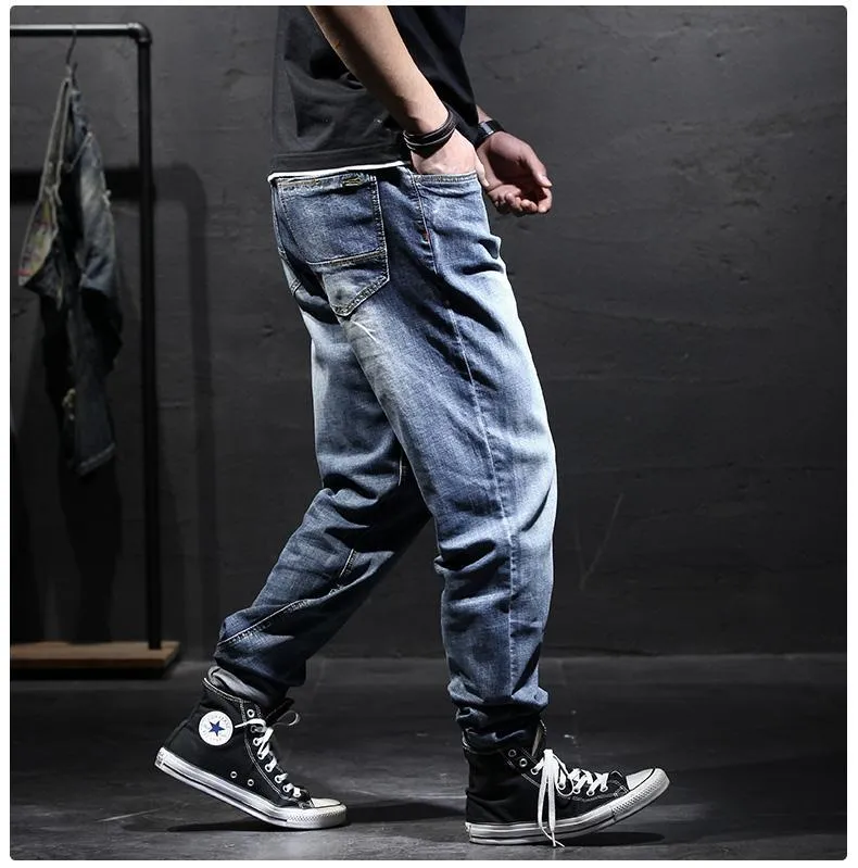 Famous Spring Summer Retro Nostalgia Straight Denim Jeans Men Plus Siz