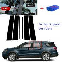 6PCS Gloss Black Polished Pillar Posts Fit For Ford Explorer 2011-2019 Window Trim Cover BC Column Sticker