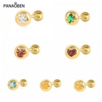 [Han ornaments] PANAOBEN 925เงินสเตอร์ลิงคริสตัลต่างหูสตั๊ดสำหรับผู้หญิงดาวเกล็ดหิมะกวางมนุษย์หิมะหัวใจเจาะวิจิตรต่างหูเครื่องประดับ