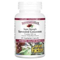 Natural Factors ResveratrolRich Super Strength Resveratrol Concentrate 60 Vegetarian Capsules