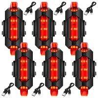 6 Pcs Front and Rear Bicycle Light Bike Light Waterproof Cycling Headlight and Taillight Flashing Safety Bike Light