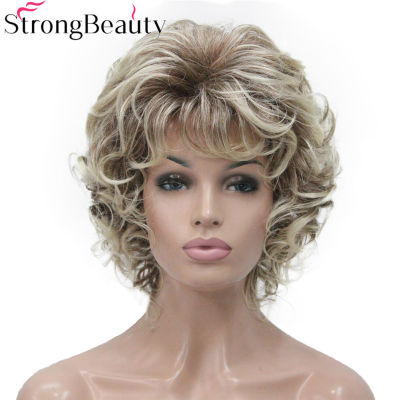 StrongBeauty Synthetic Short Curly Wigs Heat Resistant Full Capless Hair Women Wig