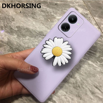 DKHORSING เคส Ins สำหรับ OPPO Reno 10 / Reno10 Pro / Reno10 Pro + ซิลิโคนนิ่ม Oppo Reno เคสโทรศัพท์10 5G 2023ผิวรู้สึกว่าฝาหลัง OPPO Reno 10Pro บวก5G พร้อมที่ยึดรูปดอกไม้น่ารัก