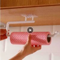 ✗○✚ Towel Hanger Rack Kitchen Paper Roll Holder Bathroom Paper Holders Bar Cabinet Rag Hanging Holder Hook Shelf Toilet Accessories