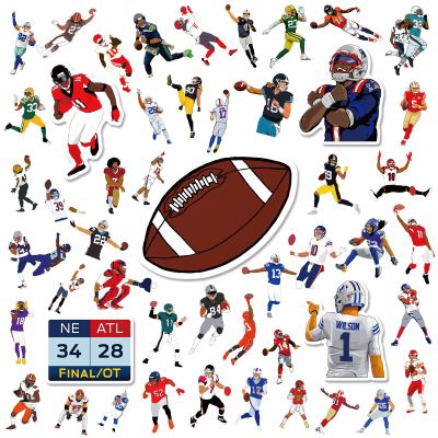 Laptop Stickers Phone Graffiti American for NFL Travel Luggage [hot]10/30/50pcs Football Refrigerator Water Cup Car Rugby Sports