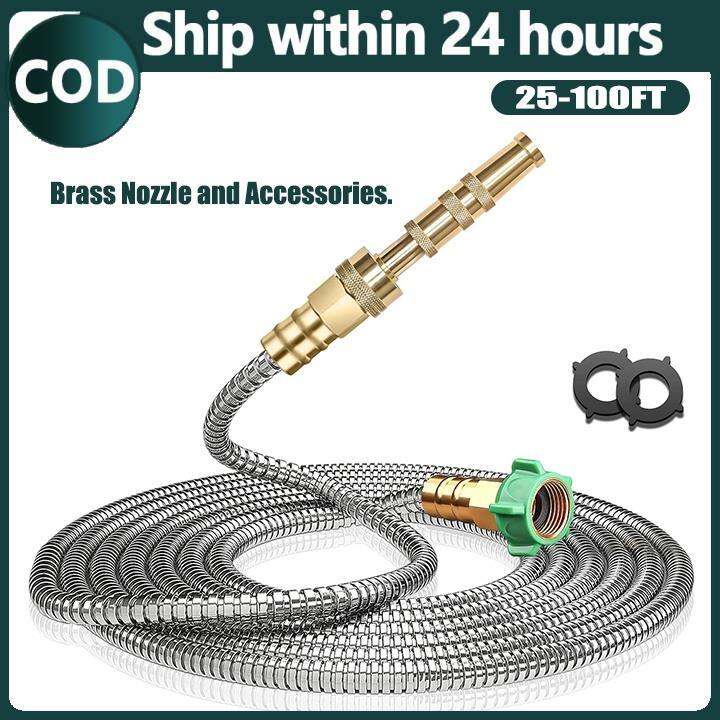 NEW MIGHTY HOSE Strongest Stainless Steel Garden Hose (25ft)25/50/75