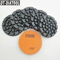 DT-DIATOOL 6pcs Dia 100mm/4 Mix Grit Thickened Concrete Polishing Pad Resin Bond Diamond Concrete Sanding Discs Floor Renew Pad