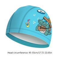 Cartoon Swim Cap PU Fabric Swimming Cap for Toddler Children Youth  Waterproof Bathing Caps Swim Hat for Long Short Hair Swim Caps