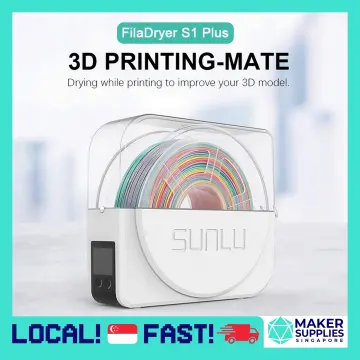 3D Printer Filament Dryer, SUNLU FilaDryer S2 Storage Dry Box for 3D  Printing, 360° Surround Heating, Large-Size Touch Screen, Remove Moisture  from Wet Filaments, Spool Holder, Black 