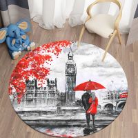 France Paris Tower  Printed Round Carpet Childrens Living Room Mat Floor Mat Yoga Mat Bedroom Chair Non Slip Mat New Year Gift