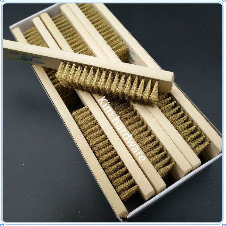 Plastic handle wire brush/wood handle copper plated wire brush/plastic