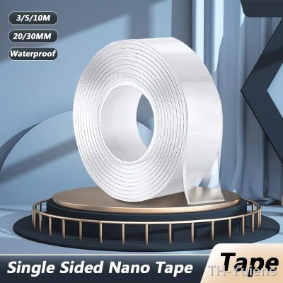 ✘◈♘ 3/5/10M Nano Tape Single Sided Tape Transparent Anti-mold Waterproof Adhesive Tapes Cleanable Kitchen Bathroom Supplies Tapes