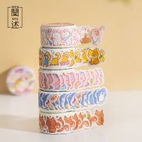 【2023】100 Pcsroll Kawaii Cartoon Dot Washi Tape Cute Hamster Penguin Rabbit Bear Decorative Sticker For Scrapbooking Diary Book