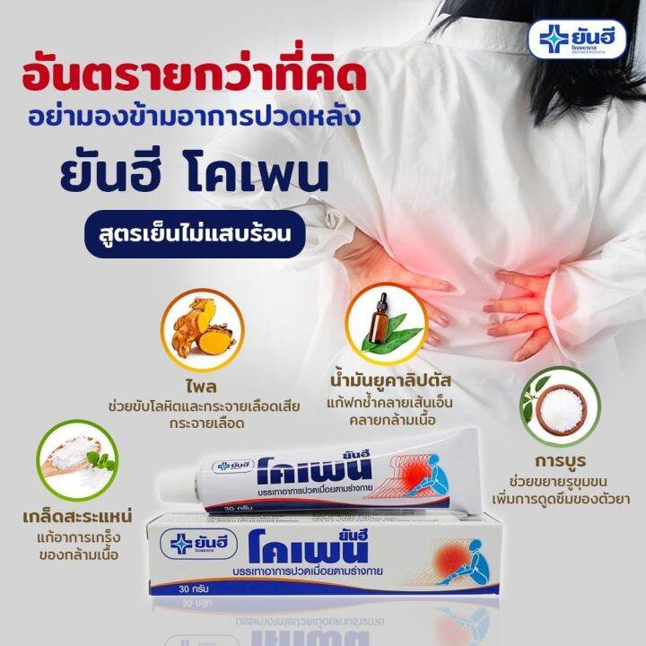 โคเพนครีม-ยันฮี-แก้ปวดเมื่อยตามร่างกาย-yanhee-kopain-cream-30g