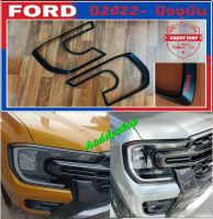 ครอบไฟหน้า ฟอร์ด แรนเจอร์ Ford Range ปี 2022-ปัจจุบัน สีดำ โลโก้แดง ครอบไฟ ฟอร์ด ของแท้ สวย ทนทาน ใช้กับรุ่น WT /XLT /Sport