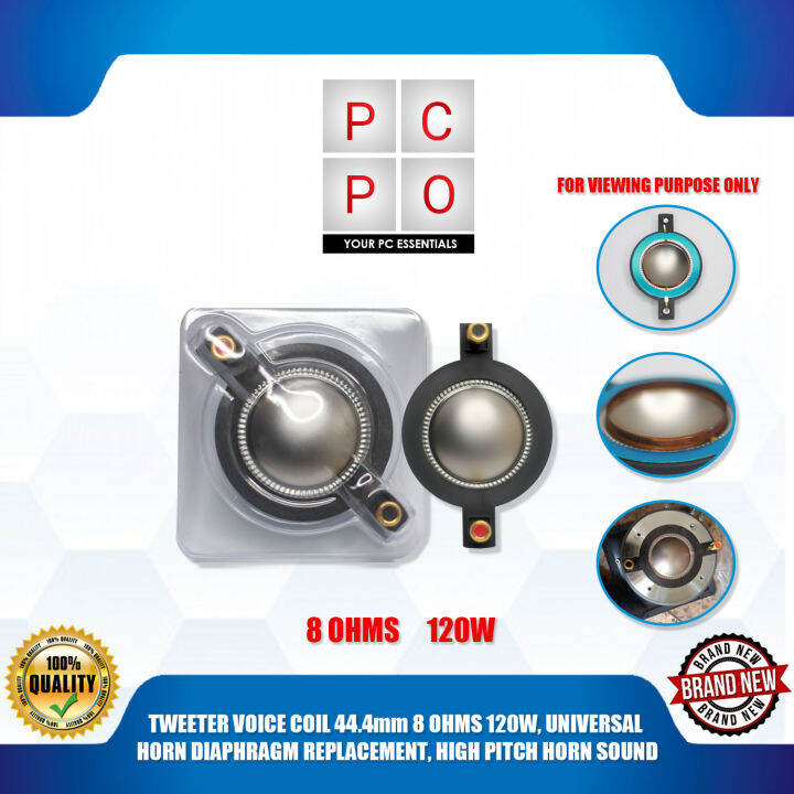 TWEETER VOICE COIL 44.4mm 8 OHMS 120W, UNIVERSAL HORN DIAPHRAGM
